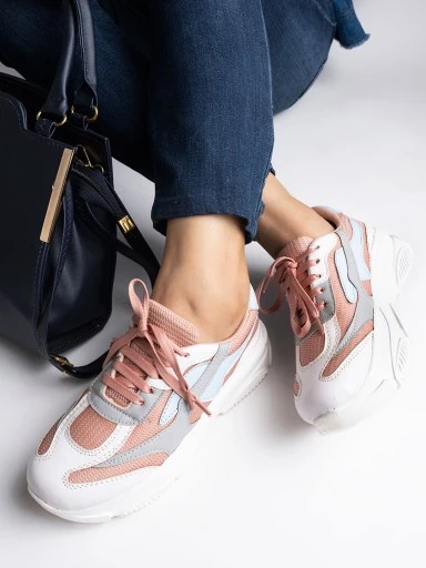 Colorblock Comfortable Peach Walking Shoes For Women  & Girls