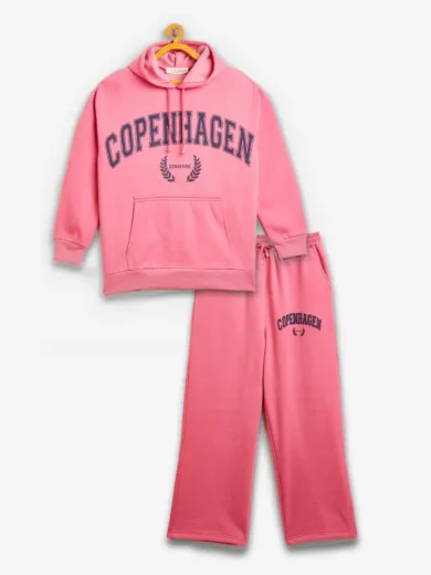 Girls Pink COPENHAGEN Oversized Sweatshirt With Track Pants