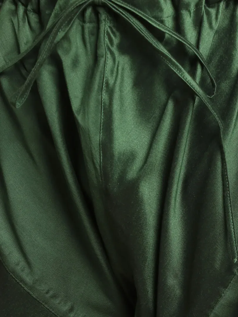 Men's Green Cotton Blend Kurta Pyjama Set