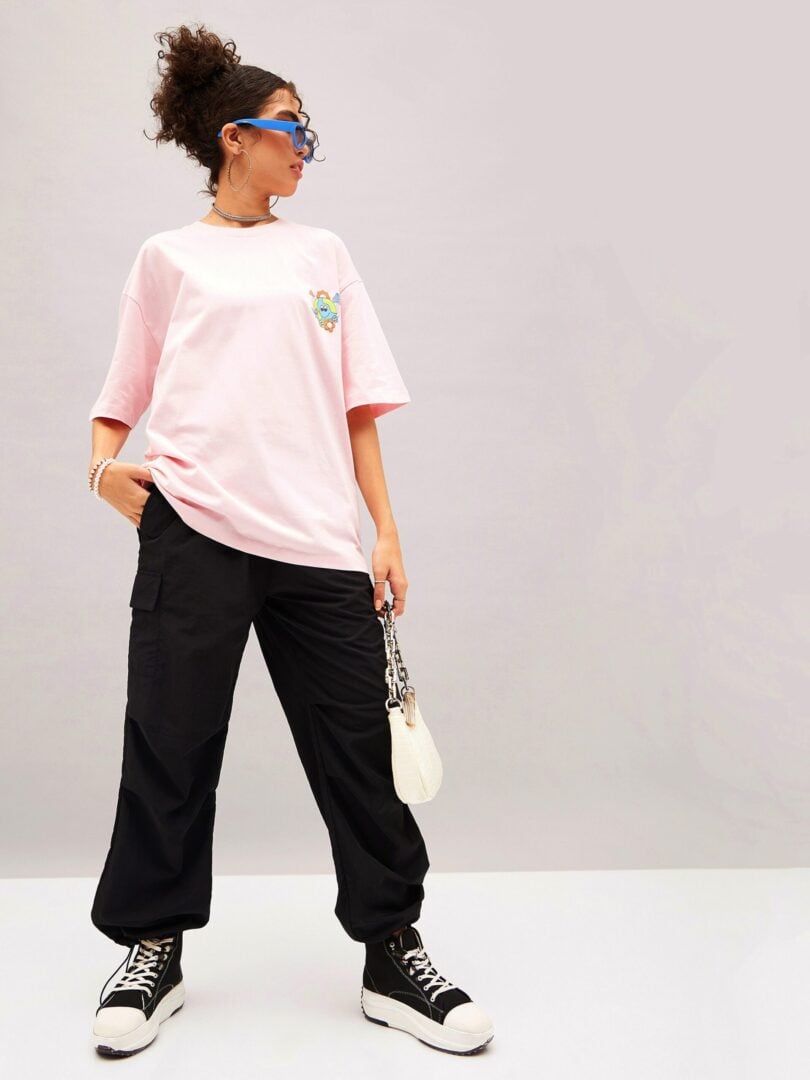 Women Pastel Pink The World Needs Oversized T-shirt