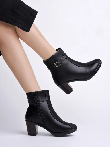 Smart Casual Black Boots For Women & Girls