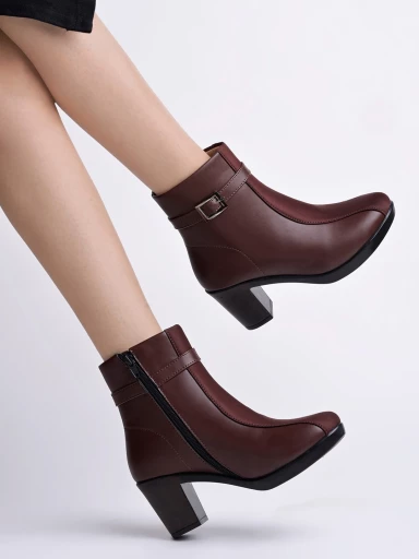 Smart Casual Brown Boots For Women & Girls