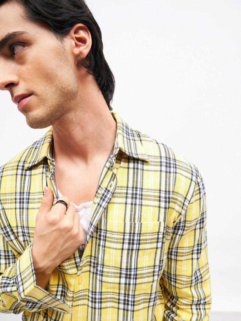 Unisex Yellow Check GETTING OLD Oversized Shirt