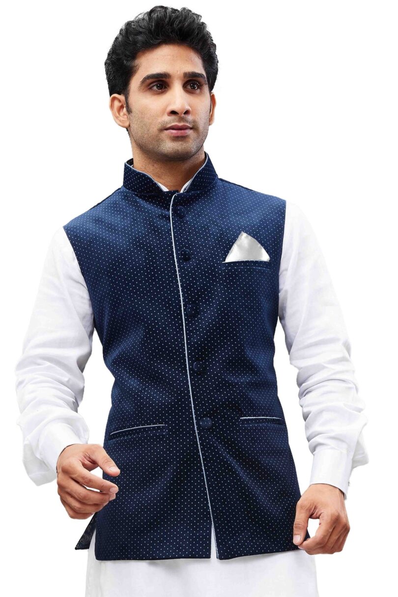 Men's Blue Velvet Nehru Jacket