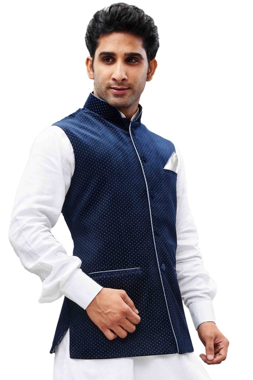 Men's Blue Velvet Nehru Jacket