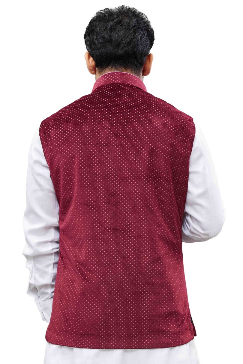 Men's Maroon Velvet Nehru Jacket