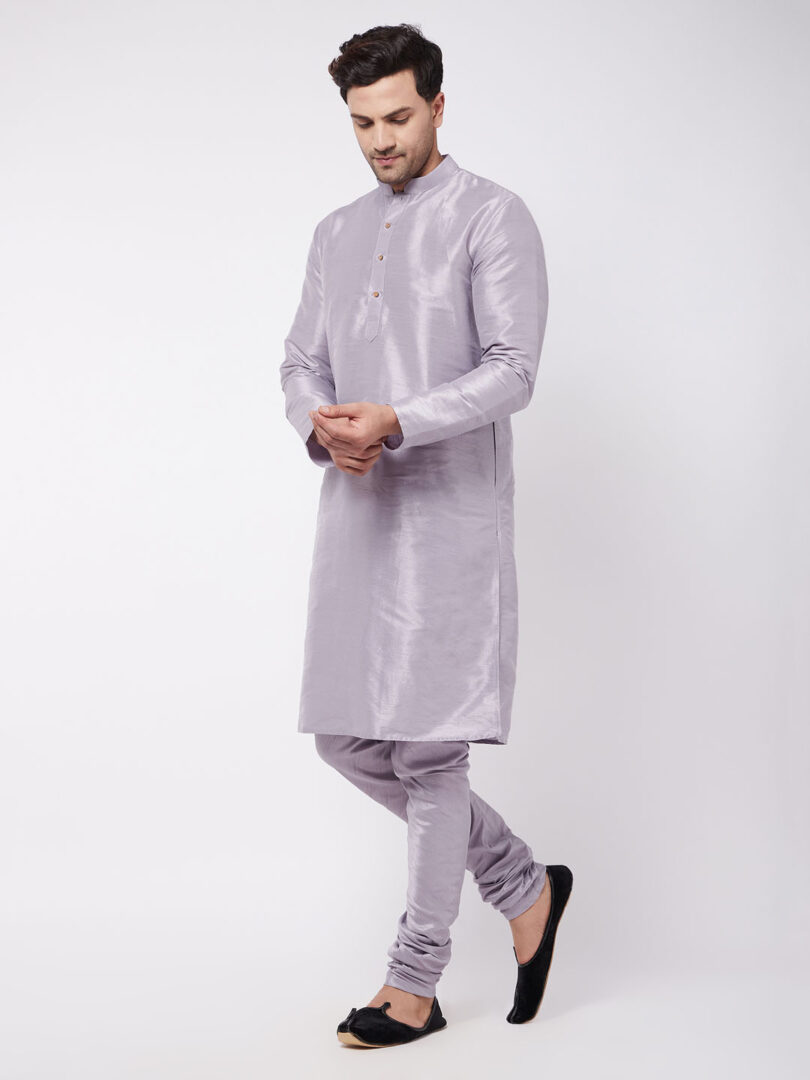 Men's LavAnder Silk Blend Kurta Pyjama Set