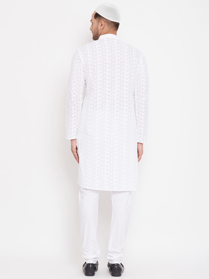 Men's White Pure Cotton Kurta Pyjama Set
