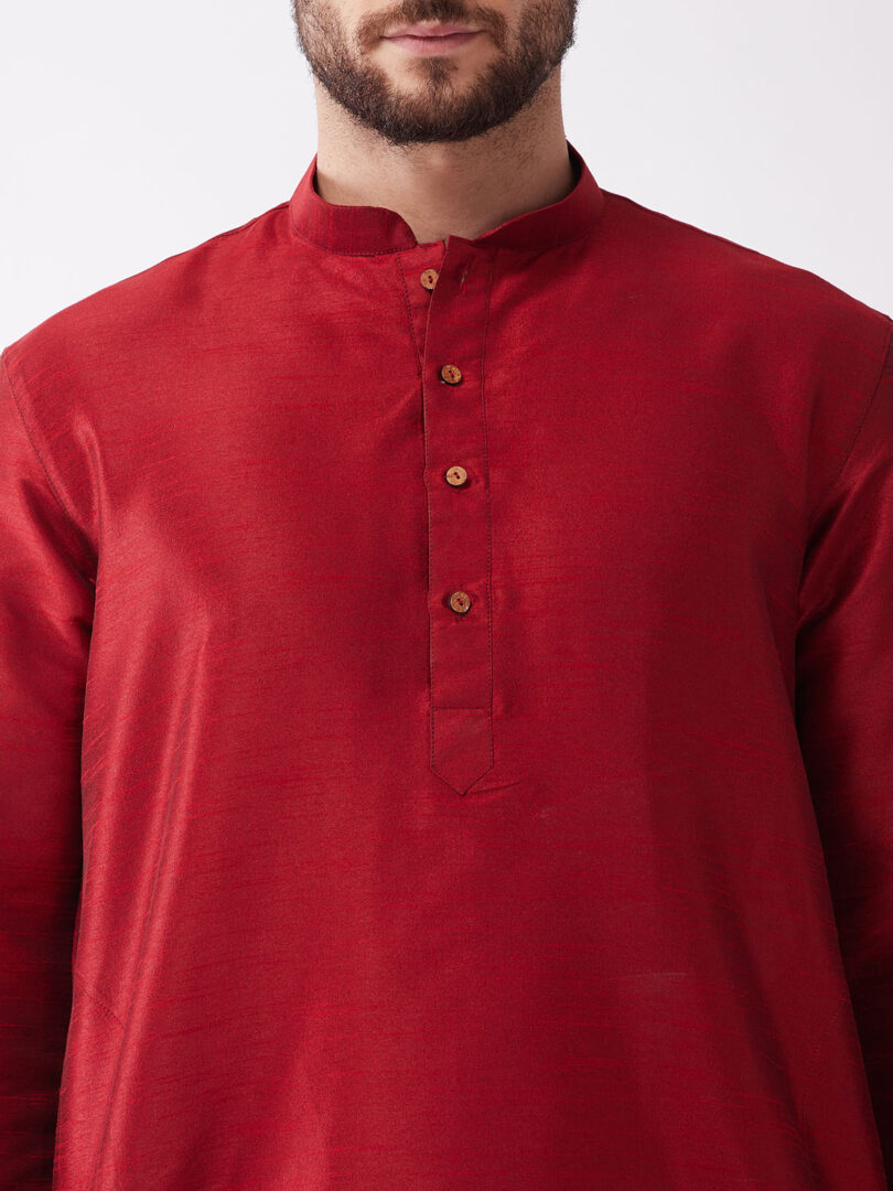 Men's Solid Kurta And Embroidered Traditional Dhoti Set