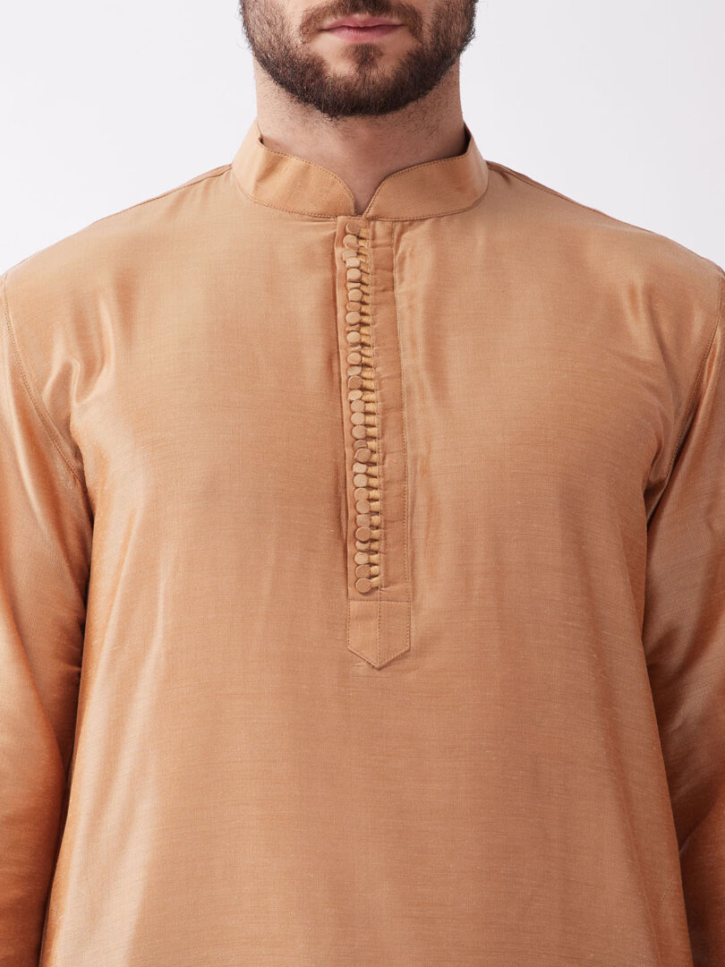 Men's Solid Kurta And Embroidered Traditional Dhoti Set