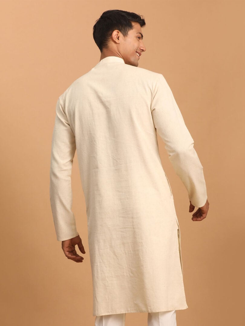 Men's Cream Cotton Nehru Jacket