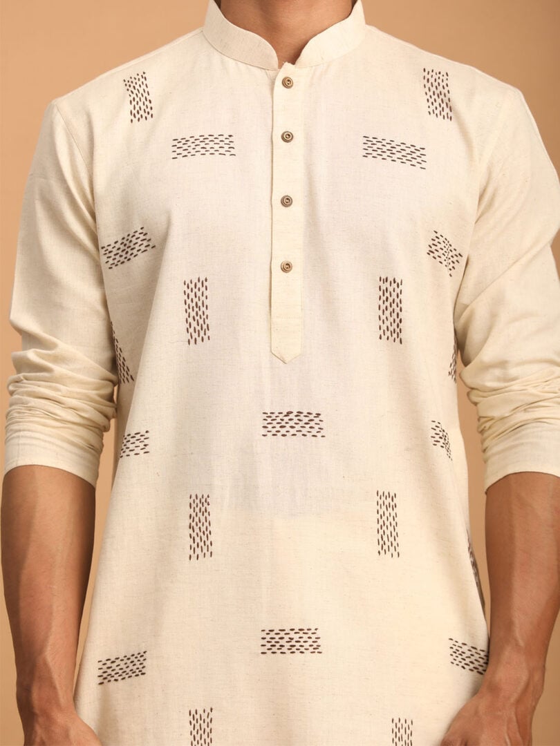 Men's Cream Cotton Nehru Jacket