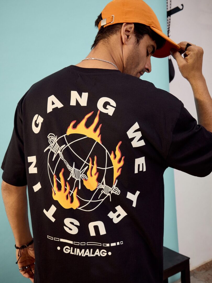 Unisex Black GANG Oversize T-Shirt
