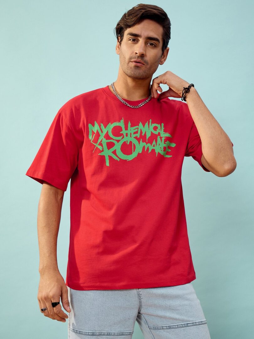 Unisex Red CHEMICAL ROMANCE Oversize T-Shirt