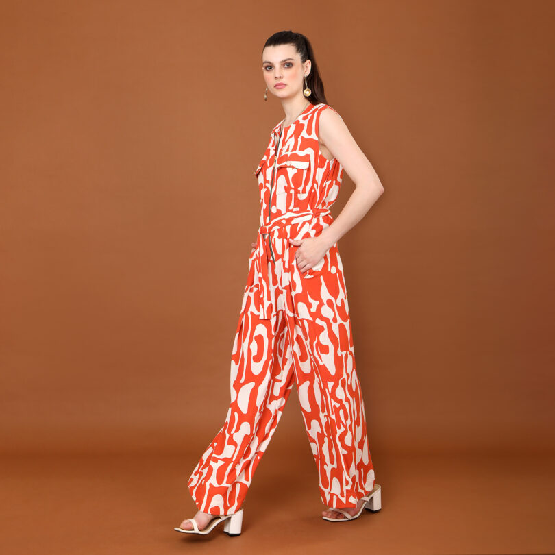 Lisa Abstract swirl print jumpsuit