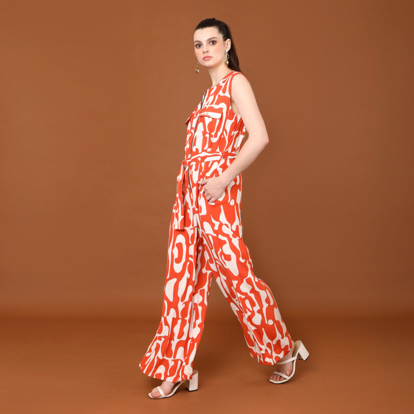 Lisa Abstract swirl print jumpsuit