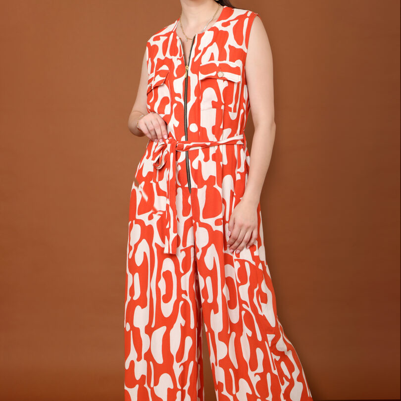 Lisa Abstract swirl print jumpsuit