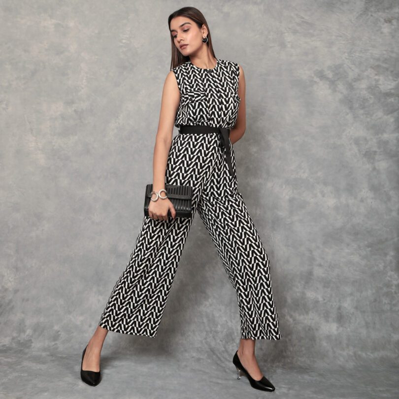 Chevron printed jumpsuit