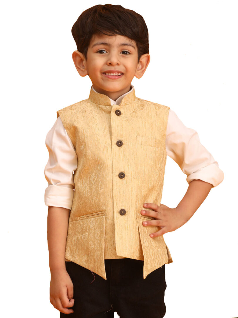 Boys' Gold Nehru Jacket
