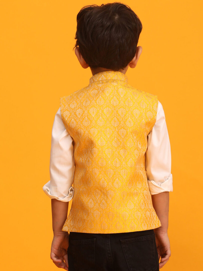 Boys' Yellow Nehru Jacket