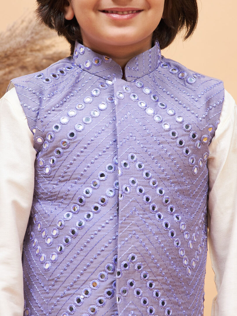 Boys' Purple Nehru Jacket