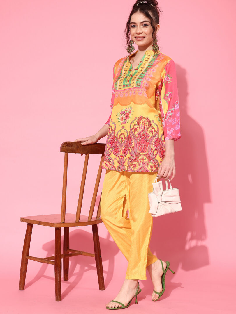 Indo Era Women Printed Tunic with Trousers Co-Ords