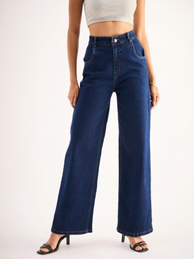 Women Blue Blast High Waist Back Pocket Jeans