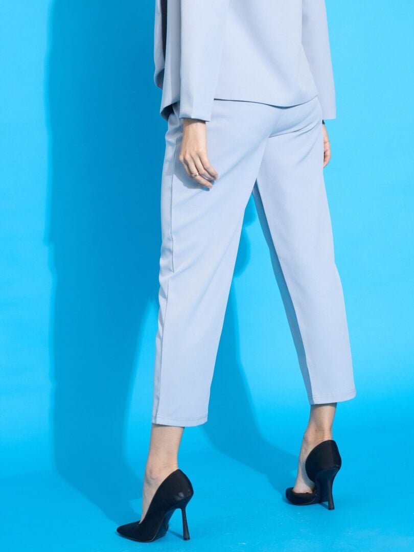 Women Grey Front Darted Balloon Fit Pants