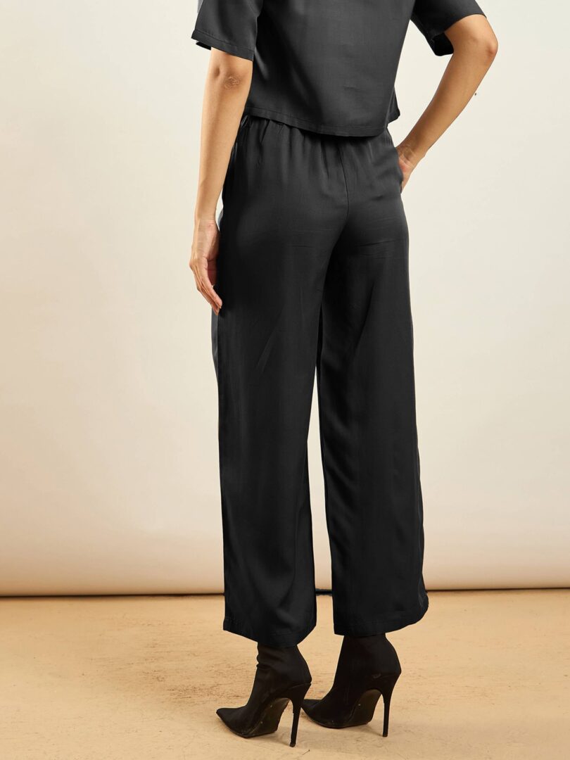 Women Black Paperback Waist Pants