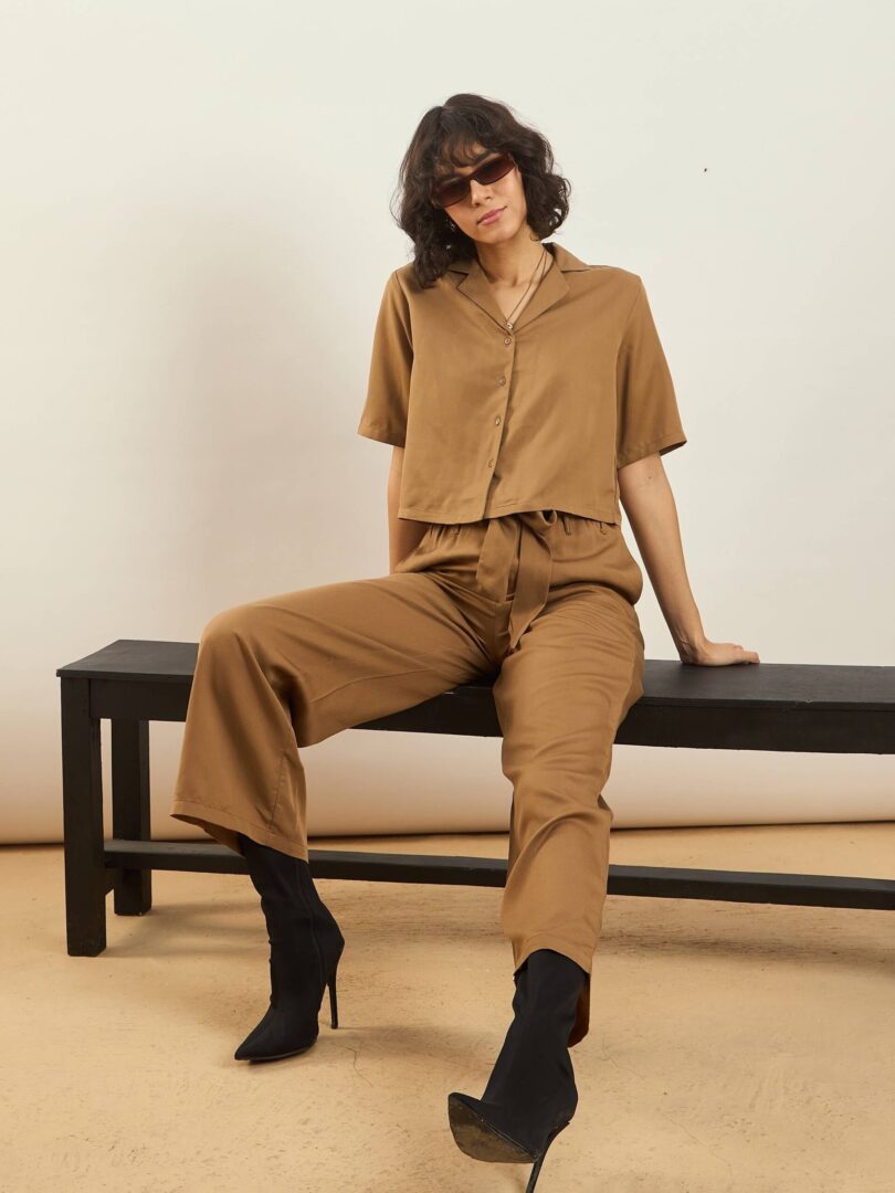 Women Khaki Paperback Waist Pants