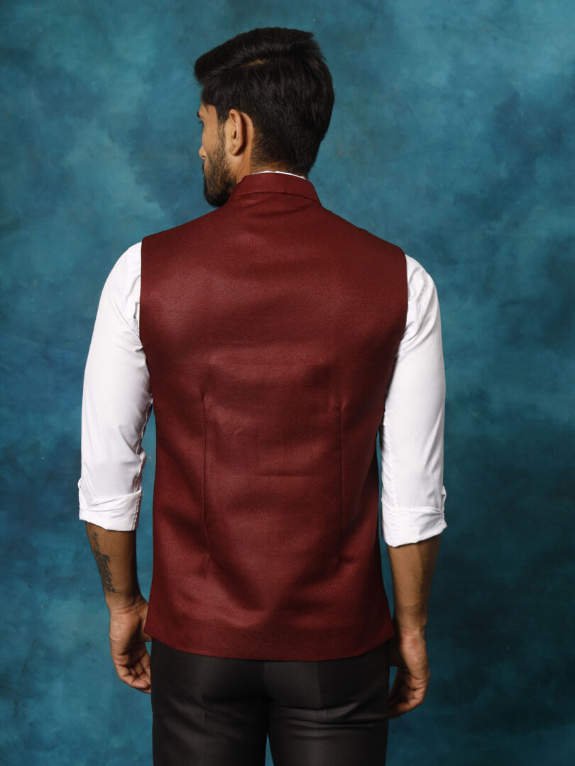 Men's Maroon - Nehru Jacket