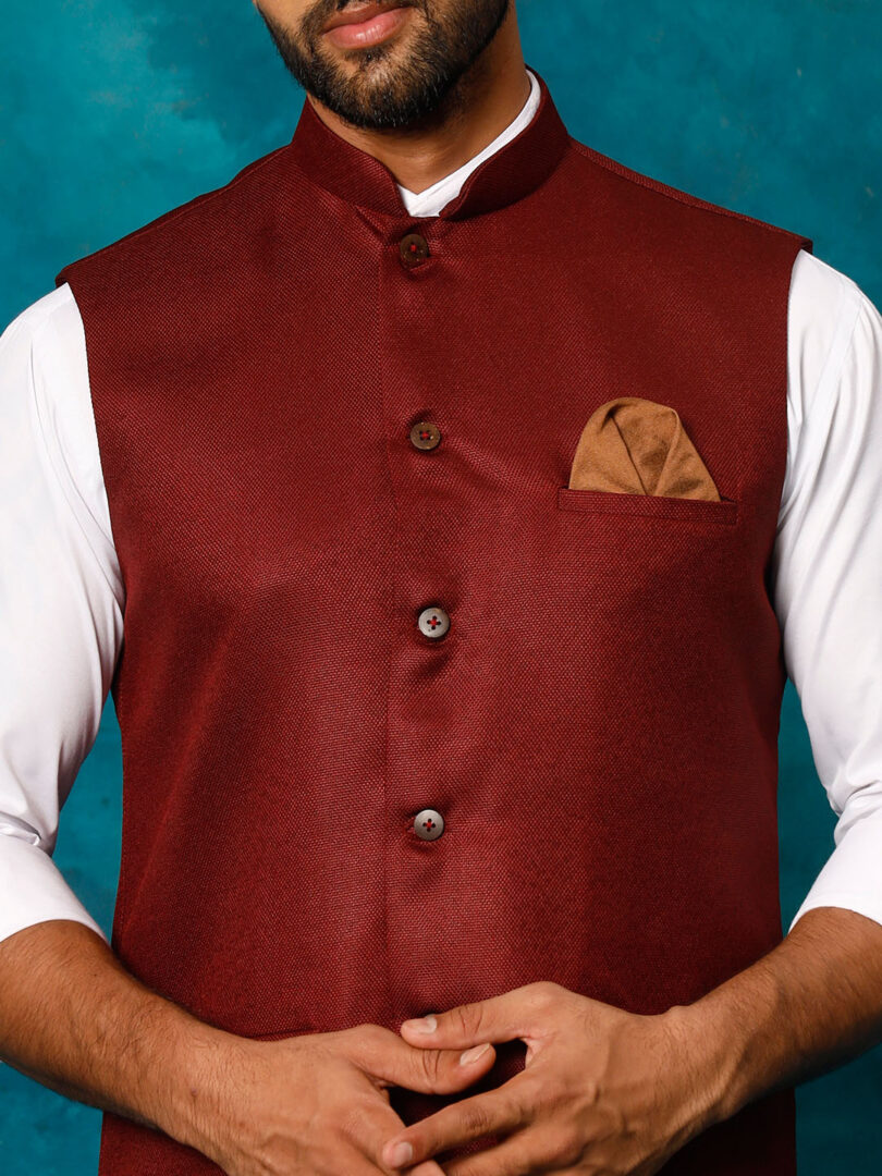 Men's Maroon - Nehru Jacket