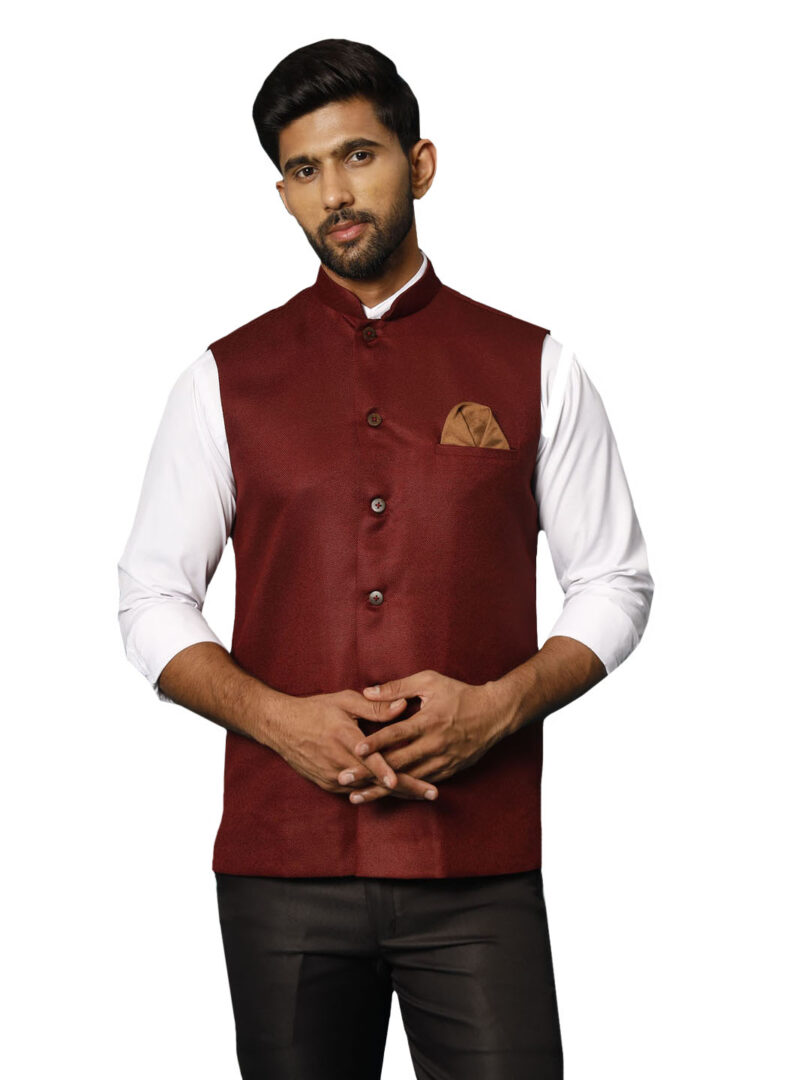 Men's Maroon - Nehru Jacket