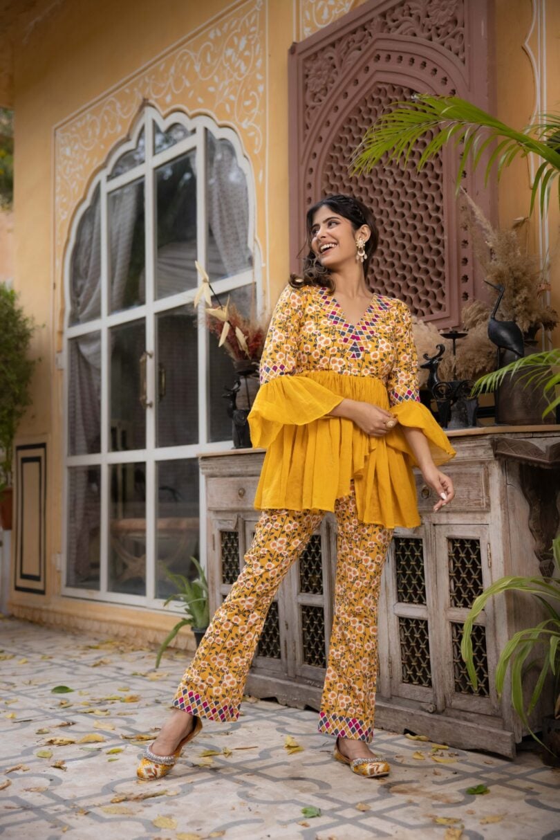 FARIA YELLOW COTTON CO-ORD SET