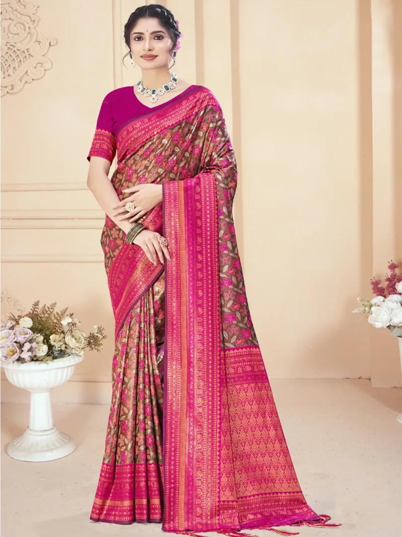 Rani Silk Woven Work Traditional Saree