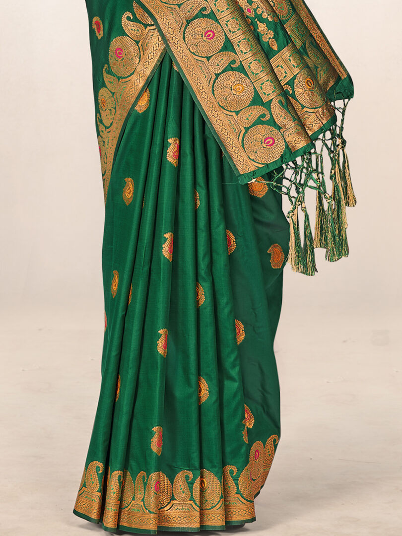 Green Silk Woven Work Traditional Saree