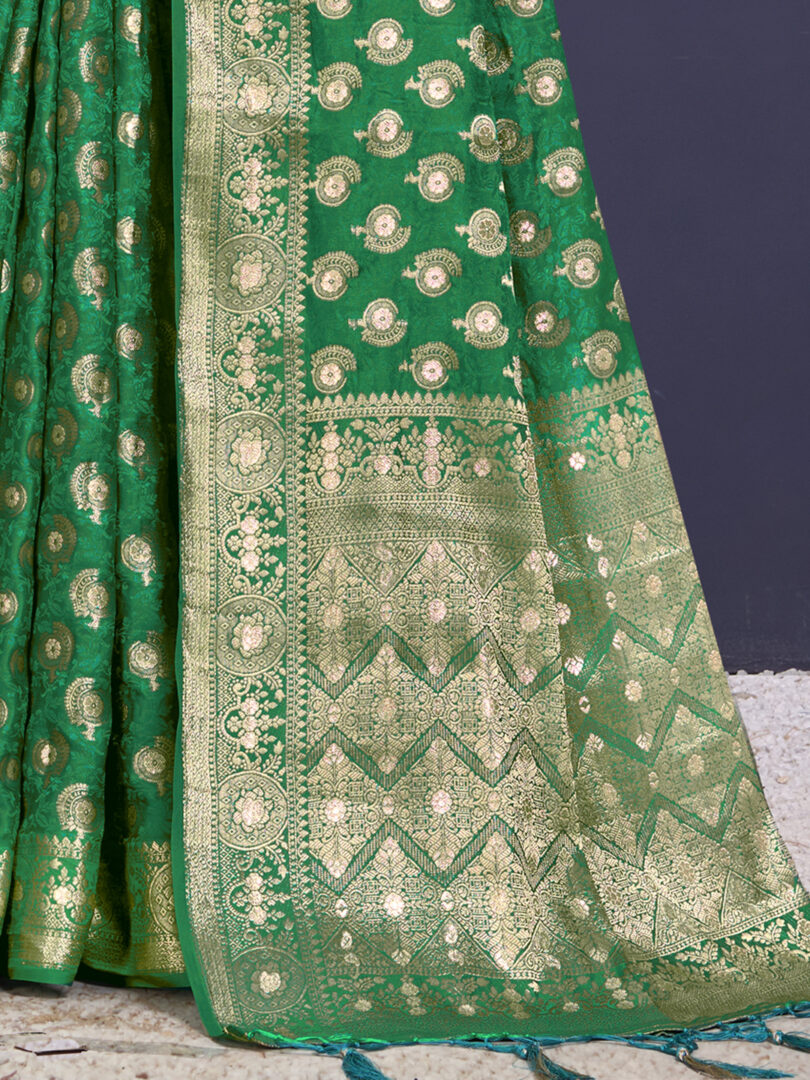 Green Silk Woven Work Traditional Saree